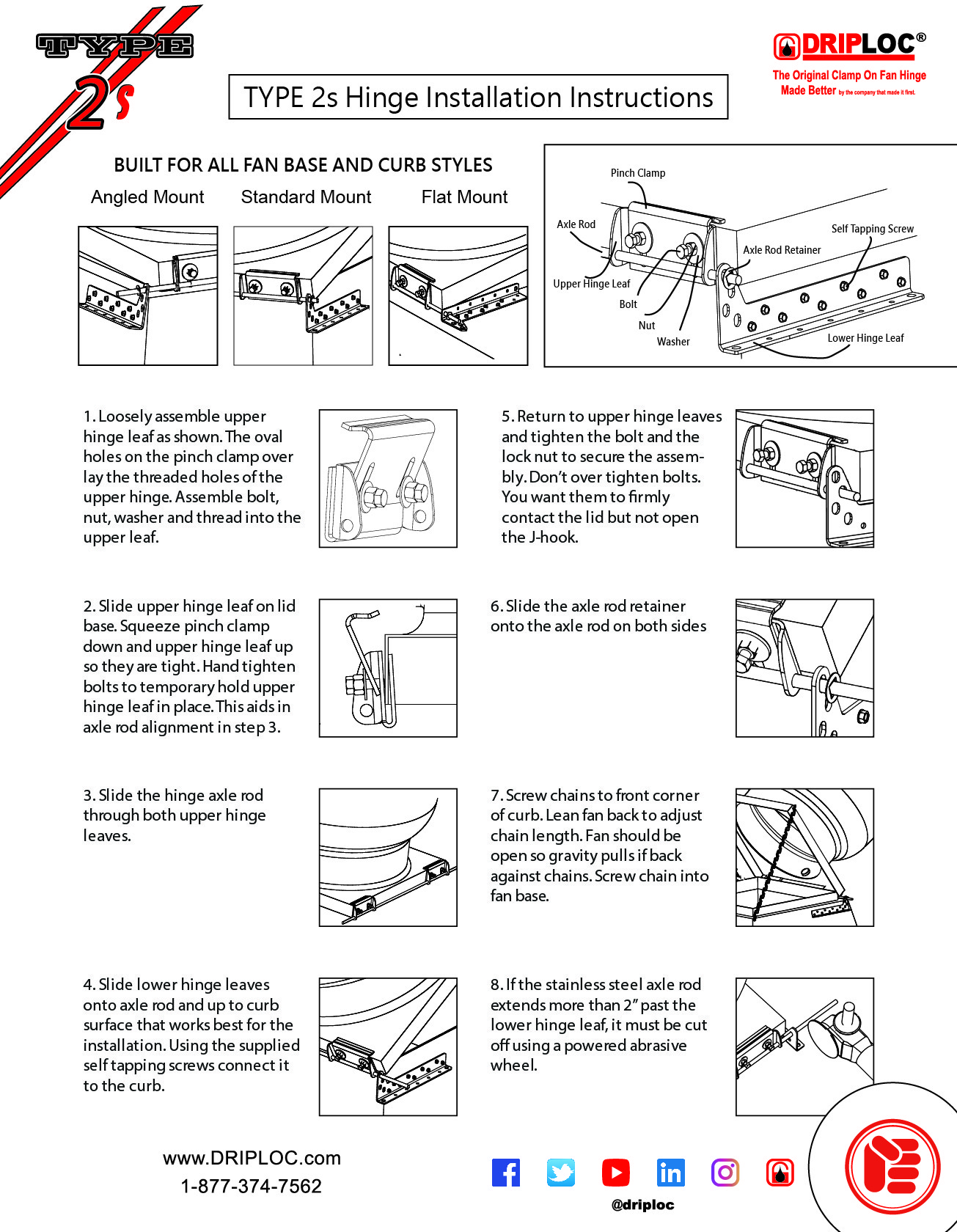JJ1405 DRIPLOC Type#2s Exhaust Fan Hinge Kit For Offset fan base - Image 9